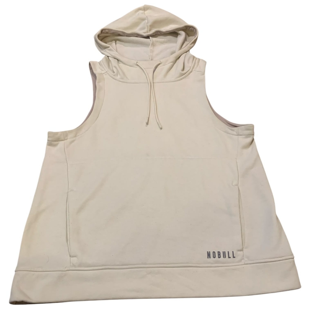 NOBULL Ivory‎ Cream Sleeveless Hoodie Gym Training Vest Crossfit Yoga